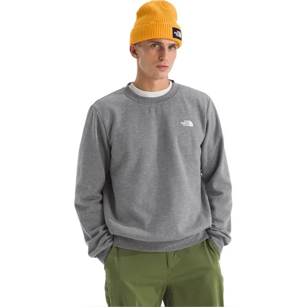 The North Face Men’s Grey Crewneck Sweatshirt with White Logo